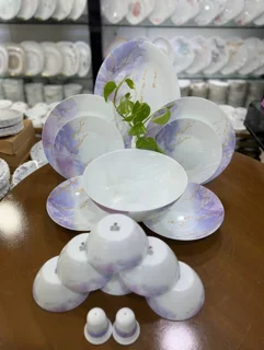 سرویس آرکوپال 28 پارچه پارس اپال کد933 طرح اسکای بنفش